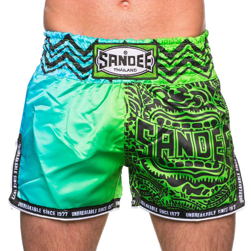 Green And Blue Tie Dye Muay Thai Boxing Shorts main image 1