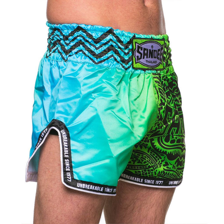 Thai Shorts - Warrior - Green / Blue