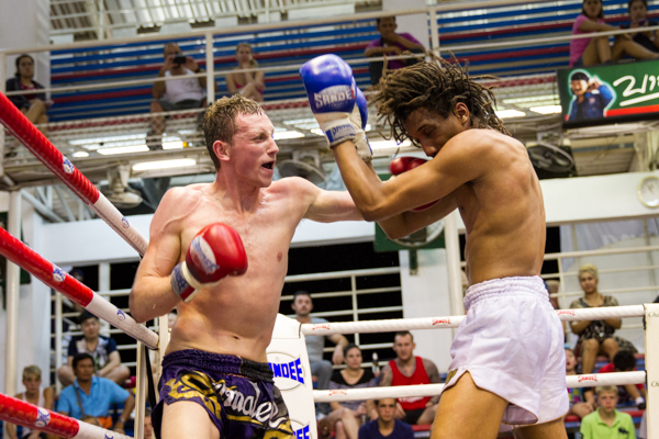 Thai Boxers from Sumalee Boxing Gym Fight in the Stadium