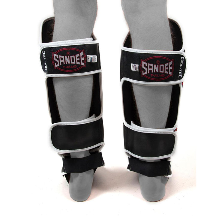 Kids Cool-Tec Boot Shinguards - Black, White & Red