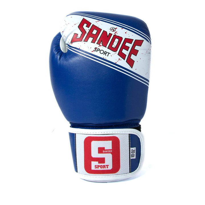 Sport Velcro 2 Tone Boxing Gloves - Blue & White