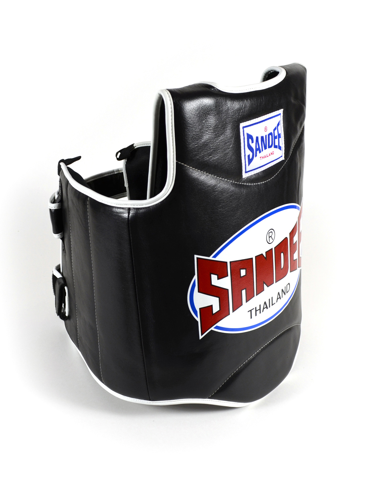 Sandee Body Shield Protection Muay Thai Boxing Synthetic Leather Black White
