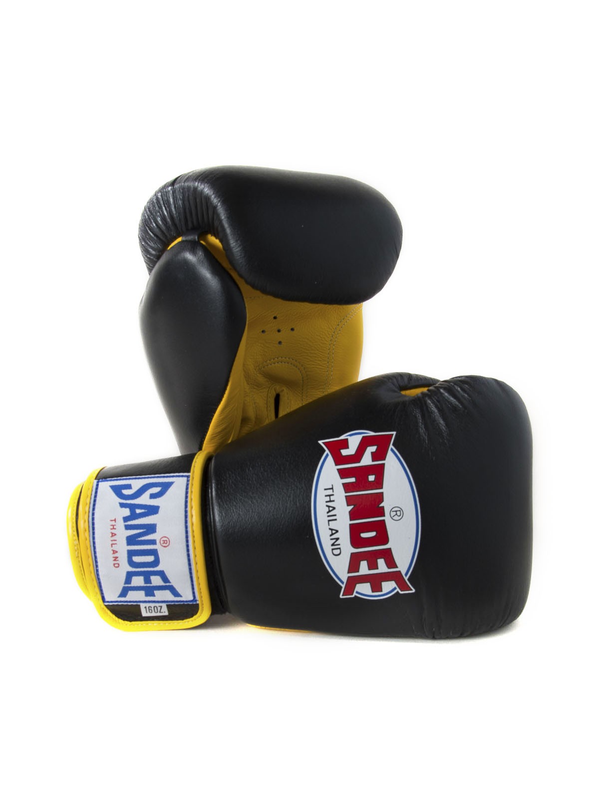 Details about   Sandee Boxing Gloves Authentic Leather Black Yellow Muay Thai Kickboxing MMA