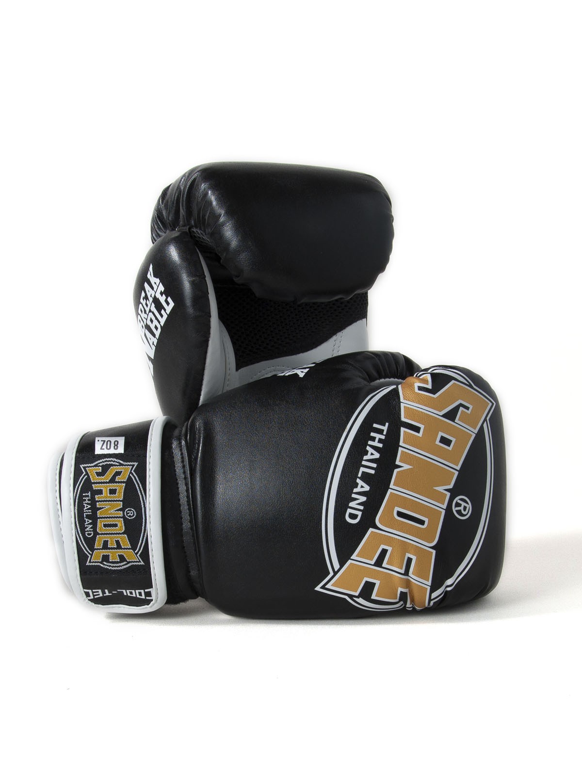 Sandee Cool-Tec Boxing Gloves Black Gold Muay Thai Kickboxing Striking Training 