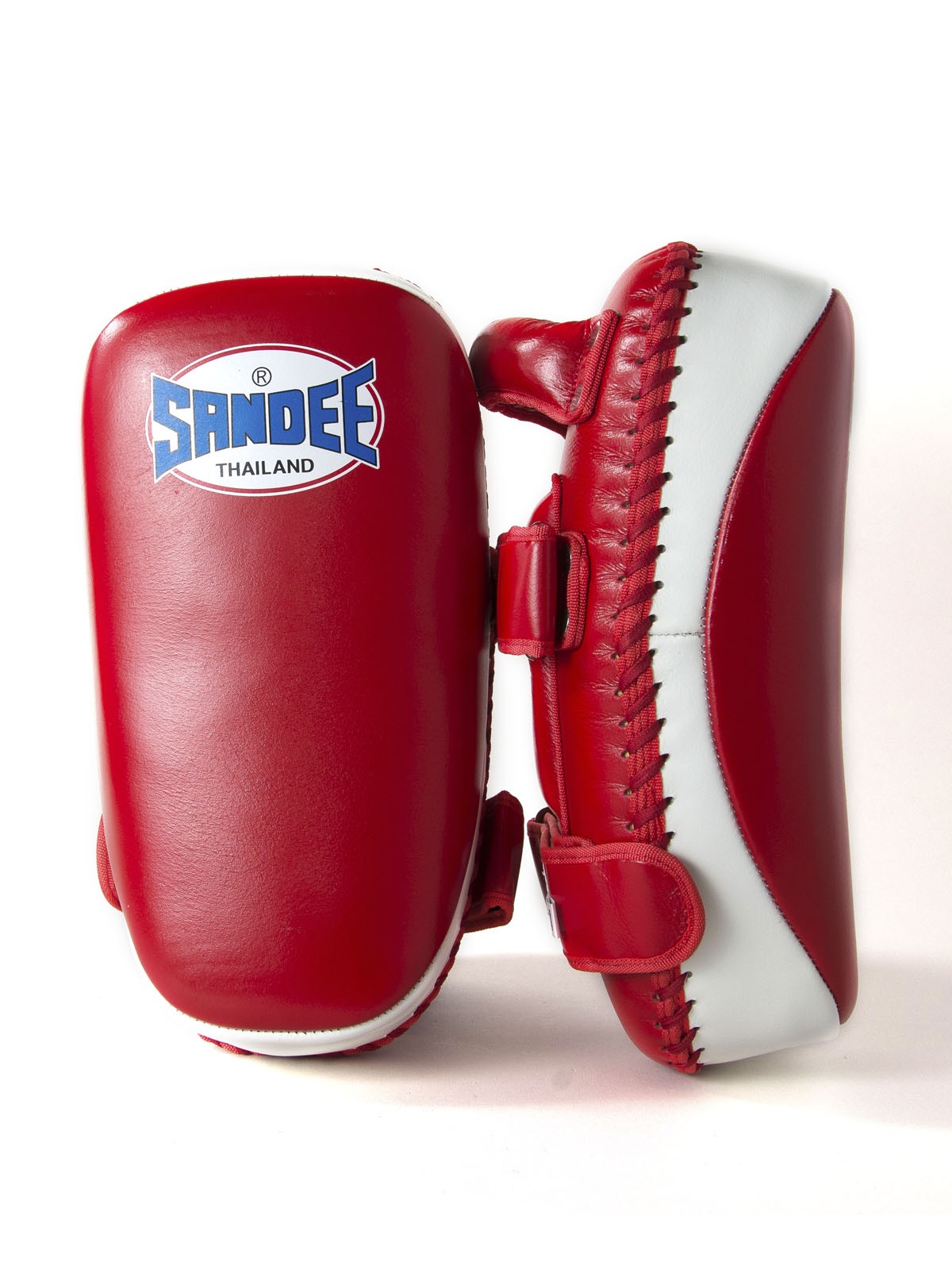 Sandee Curved Thai Kick Pads Red//White