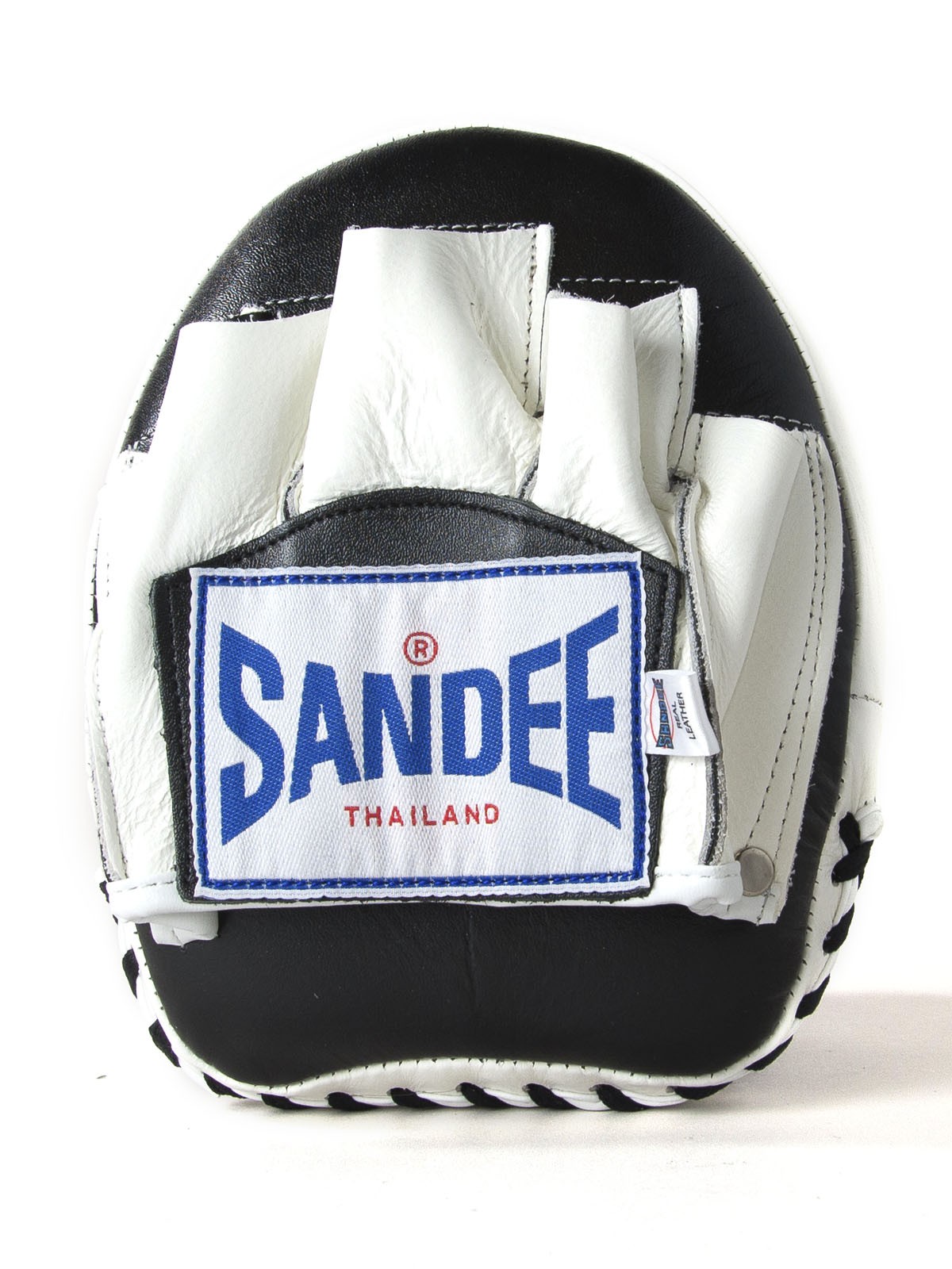 Sandee Muay Thai Boxing Leather Black & White Mini Focus Mitts 
