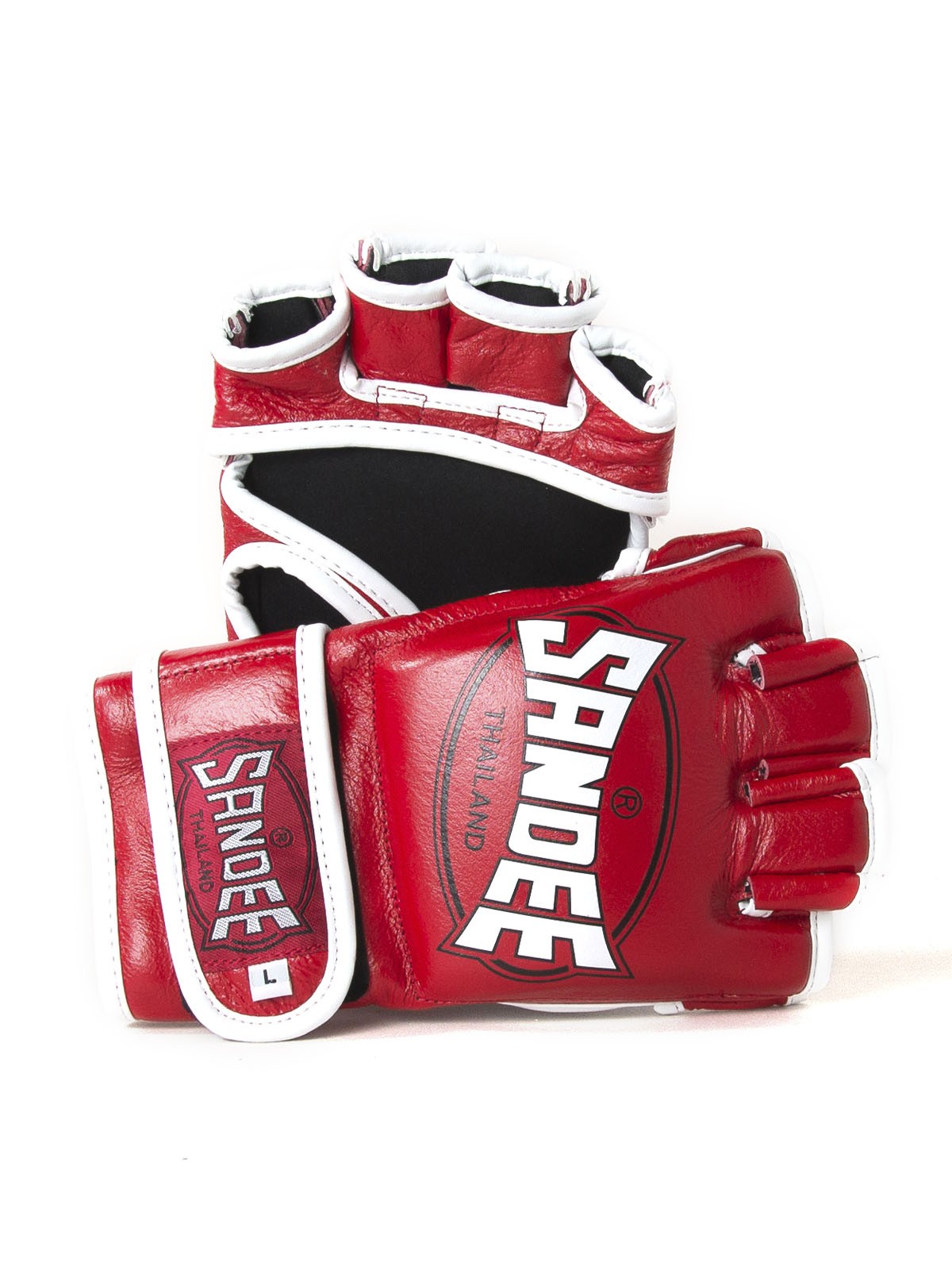 Sandee Red & White Leather MMA Sparring Glove 