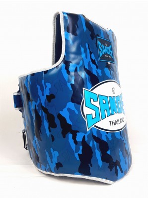 Sandee Camo Blue & White Synthetic Leather Authentic Body Shield