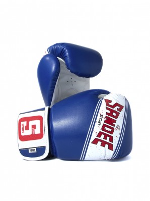 Sandee Sport Velcro Blue & White Synthetic Leather Boxing Glove