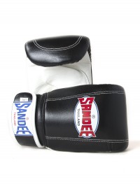 Sandee Velcro Black & White Leather Bag Glove