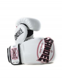 Sandee Cool-Tec Velcro White, Black & Red Synthetic Leather Boxing Glove
