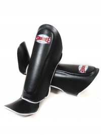 Sandee Authentic Black & White Leather Boot Shinguards