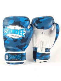 Sandee Authentic Velcro Camo Blue & White Synthetic Leather Boxing Glove