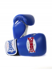 Sandee Authentic Velcro Blue & White Leather Boxing Glove
