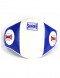 Front of Sandee Velcro Blue & White Leather Belly Pad