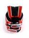 Back of Sandee Red & White Synthetic Leather Authentic Body Shield